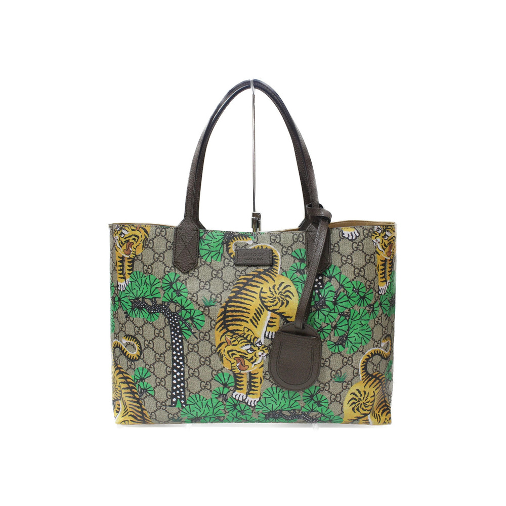 UnWith bagGUCCI GG Supreme Tote Bag Canvas Beige Ebony Bengal